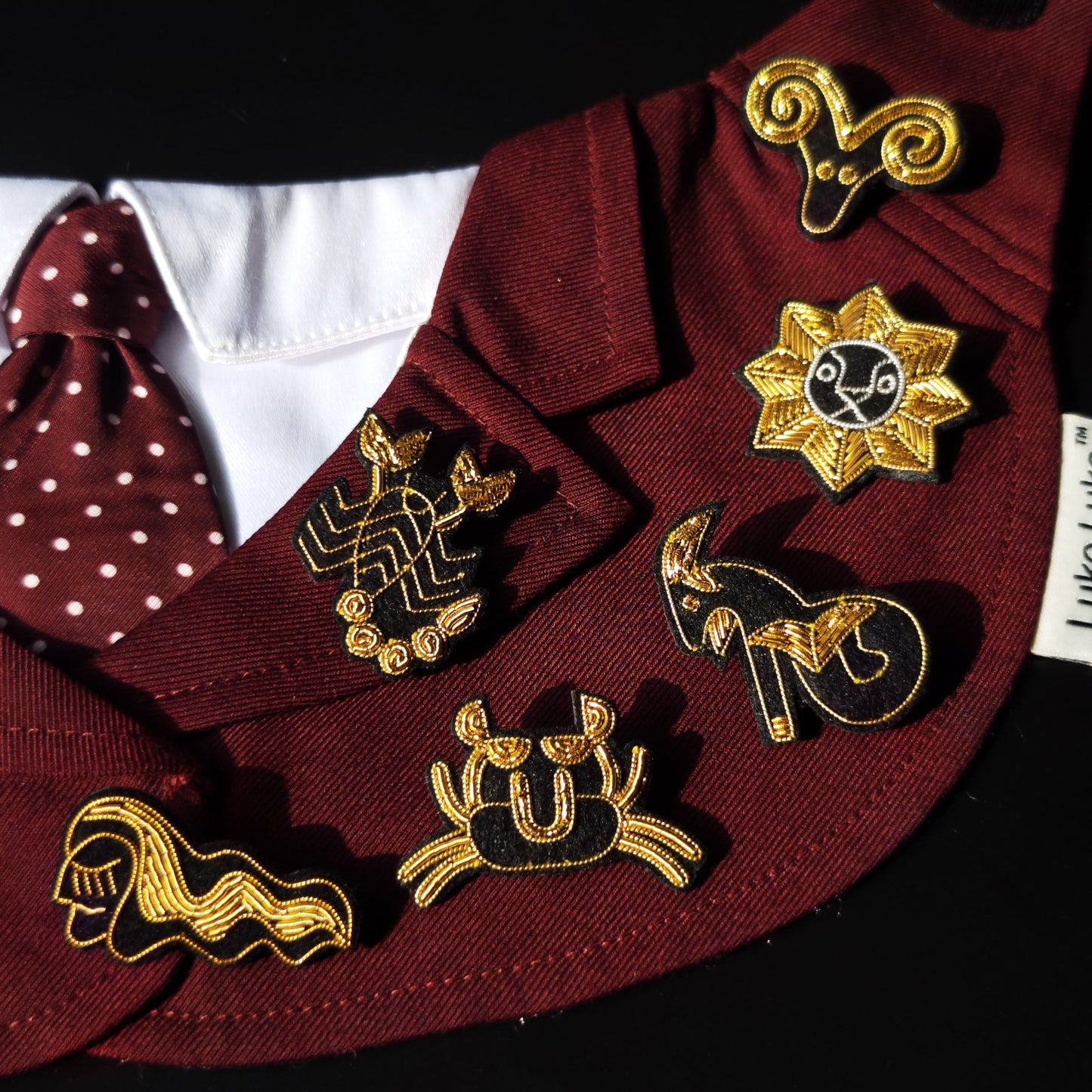 Vintage Zodiac Embroidered Brooch