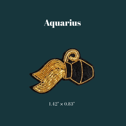 Vintage Zodiac Embroidered Brooch