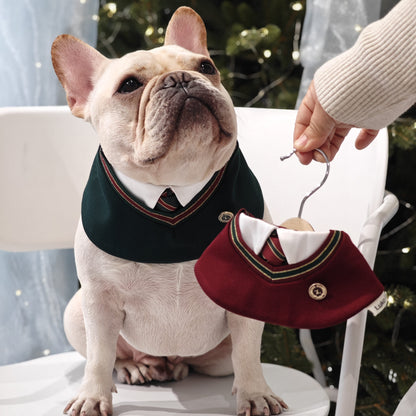 Ivy – Red & Green Preppy Dog Bandana | Stylish Occasion Wear