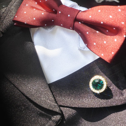 Evergem – Green Round Gem Brooch