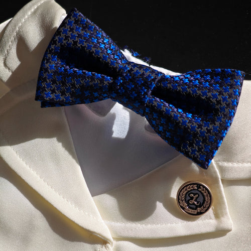 James – Blue Textured Bow Tie