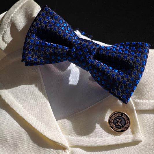 James – Blue Textured Bow Tie
