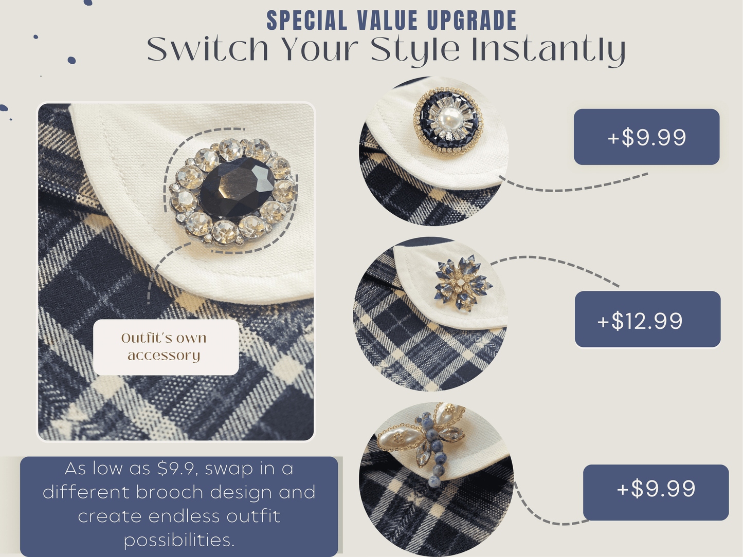 Sophie-French Elegance Cape Bandana with Optional Brooches