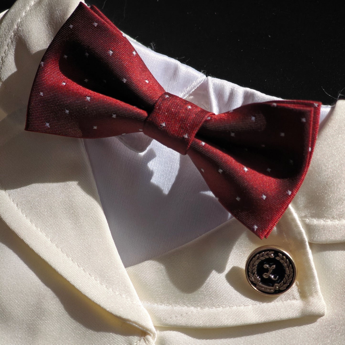 William – Burgundy Polka Dot Bow Tie
