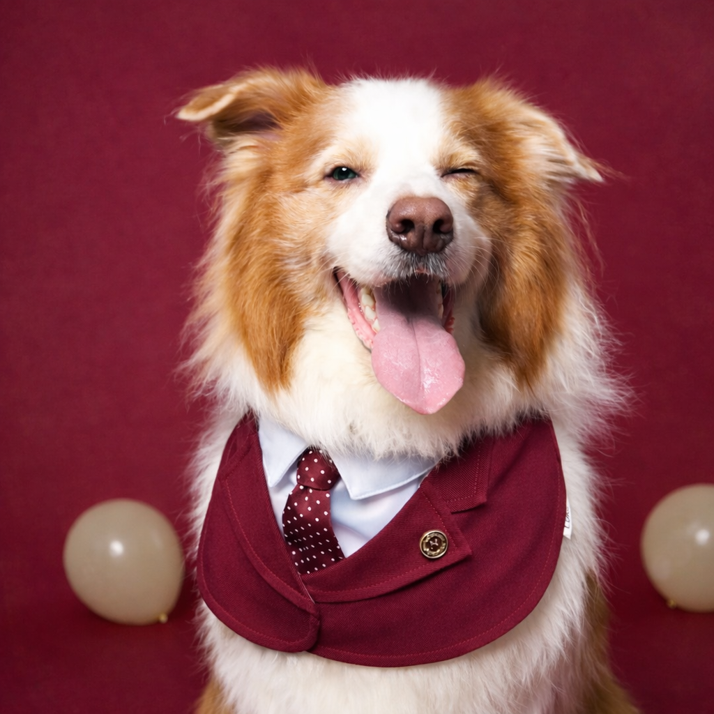 Windsor – Burgundy & Green Dog Suit | Elegant Outfit