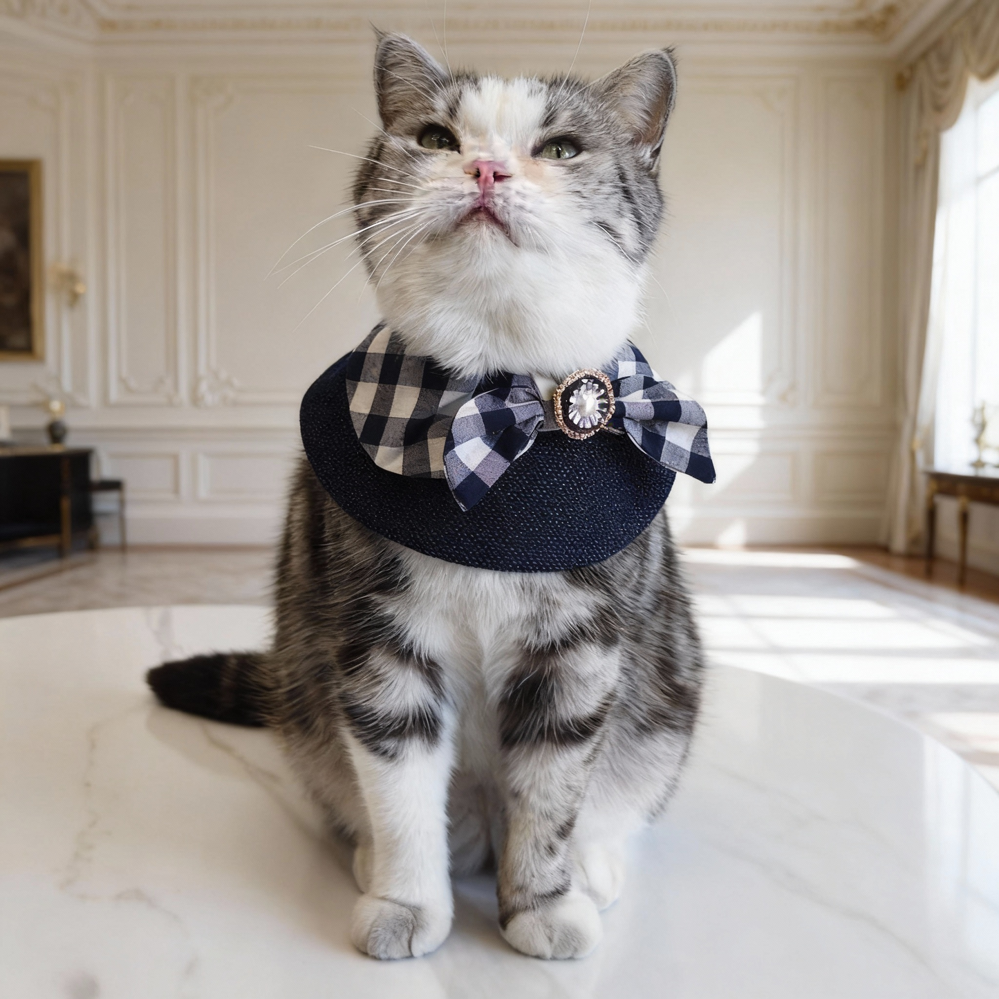 Jessie - Denim Bow Dog Cape | Western Charm & Stylish Design）