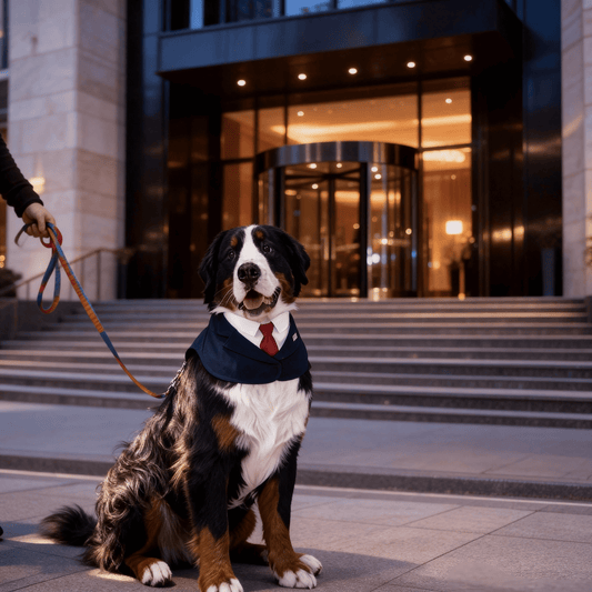 President – Red & Blue Tie Dog Suit | Formal Style