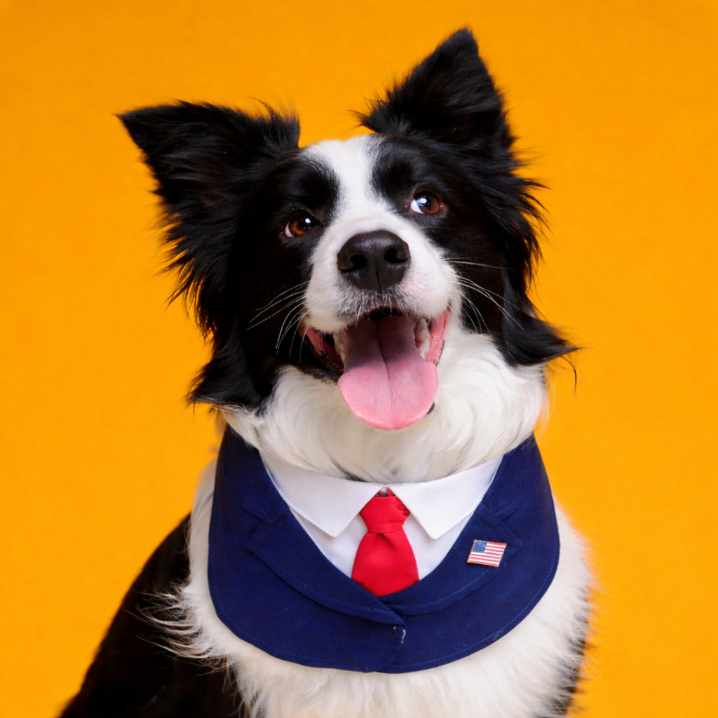 President – Red & Blue Tie Dog Suit | Formal Style
