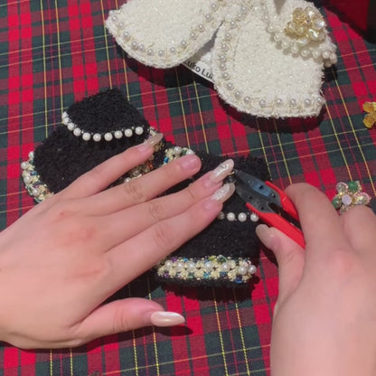 Celeste Bloom – Multicolor Crystal Flower Brooch | Radiant Contrast with Black Couture