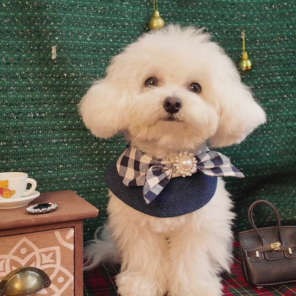 Jessie - Denim Bow Dog Cape | Western Charm & Stylish Design