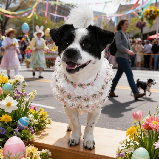 Susan – Handmade Easter Floral Lace Bandana for Cats and Dogs