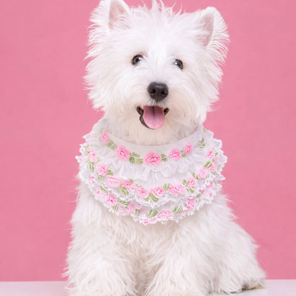 Susan – Handmade Easter Floral Lace Bandana for Cats and Dogs