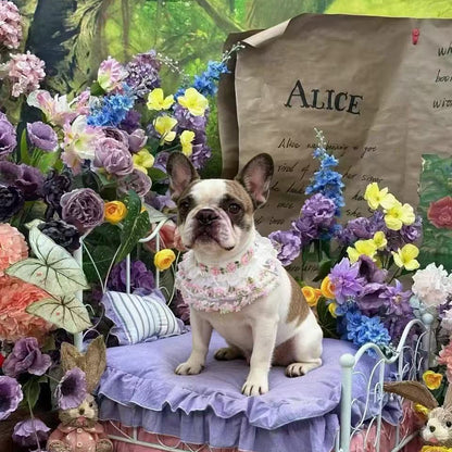 Susan – Handmade Easter Floral Lace Bandana for Cats and Dogs